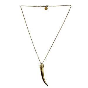 Jessica Simpson Italian Horn Gold Tone Dramatic Pendant 28" Fashion Necklace